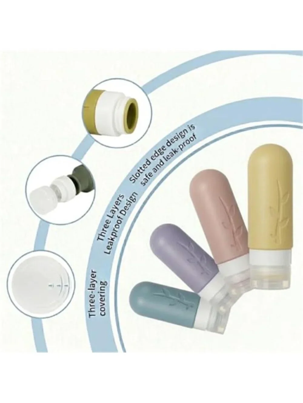 Travel Bottles Toiletry Container Set Leakproof Cosmetic Jars Spray Makeup Bag